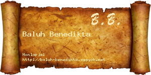 Baluh Benedikta névjegykártya